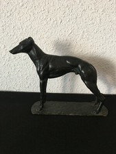 Art Déco-statue en fonte De Fer Patiné levrier whippet.