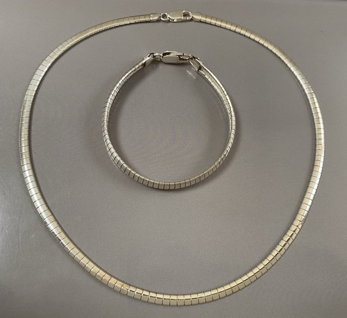 Parure collier argent massif