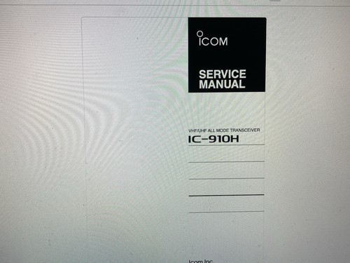 Icom 910h service manual - icom, ic-910h