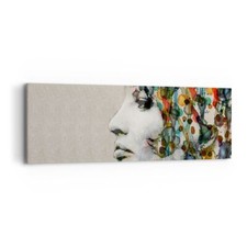 Impression sur Toile 90x30cm Tableaux Image Photo visage femme Art Decoration