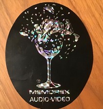 Autocollant ancien old sticker cassette vierge MEMOREX Audio Vidéo verre cristal
