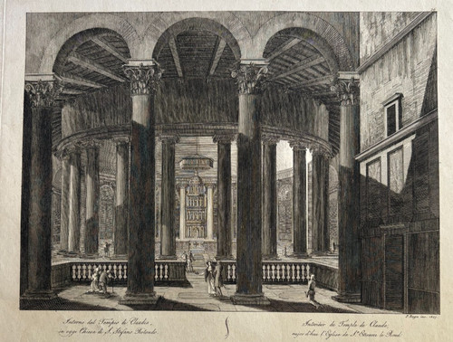 Temple claude rome gravure - temple,