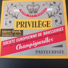 Ancienne étiquette bière Brie CHAMPIGNEULLES