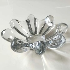 Élégant Vide Poche en cristal Art Vannes France, non signé- Forme Corolle/Floral