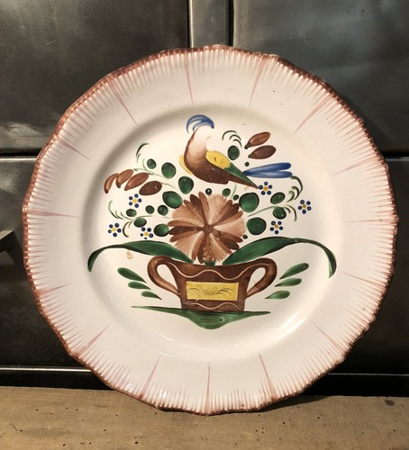 Assiette faïence polychrome - faïence,