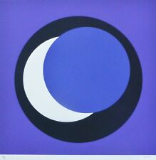 Geneviève Claisse 1935-2018 Cercle Bleu/Blanc Blue Signé À La Main Geneviève