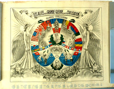 Affiche 1918 60x48cm, uniformes armées: France, Allemagne, GB, US, Turquie, Ita.