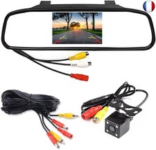 Wried Kit de caméra de recul TFT LCD 4,3" pour rétroviseur de voiture 4 LED é