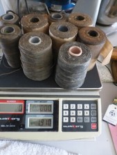 gros lot de fil poissé ancien 1910 gr en bobine crespel et autre pour cuir