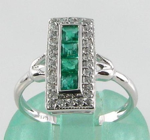 Long 9ct bague or blanc - en,