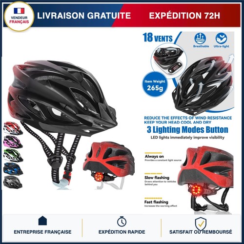 Casque vélo adulte led - adulte,