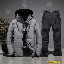 Combinaison Ski Homme Hiver Thermique Doudoune Snowboard Bavoirs Neuf