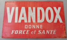 Plaque En Tôle Publicitaire Ancienne Viandox 57,5x35,5 Cm Non Émaillée 