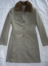 Veste Femme NAF NAF Style Redingote Col Fourrure amovible Longueur 90 cm T 38