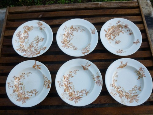 Assiettes creuses faience - 6, en