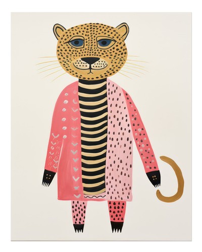 Art mural animalier coloré
