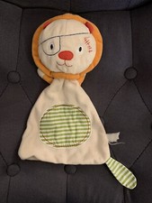 doudou plat lion crème orange