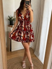 Robe fluide fleurie rouge &