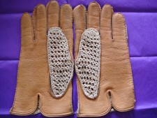Gants Homme Cuir et Crochet Taille 8 3/4 TBE