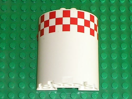 Lego white cylinder - half, x