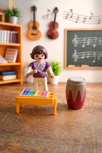 Petite fille avec - xylophone, et