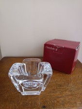Orrefors Sweden Bougeoir Cristal  En Forme De Croix En Boîte 