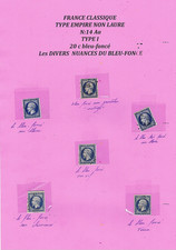 REF A74-003-N°:14AaVARIETE divers nuances et papiers des tirages du bleu foncé