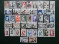 TIMBRES FRANCE OBLITERES : ANNEE COMPLETE 1956 SOIT 41 TIMBRES POSTE TB. PHOTOS
