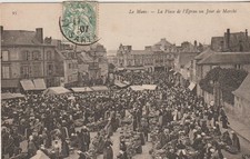 CPA 72 (Sarthe) LE MANS / PLACE de L' EPRON UN JOUR DE MARCHE / ANIMEE