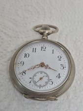 Montre Gousset Ancienne Mécanique Métal Argenté Fonctionne