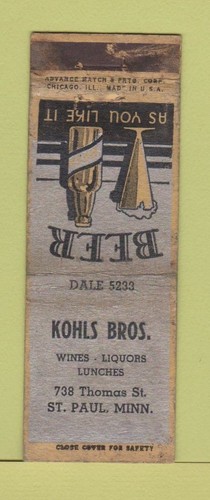 Matchbook cover kohs bros st - cover,