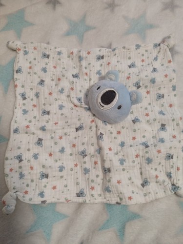 Doudou plat koala - plat, bleu