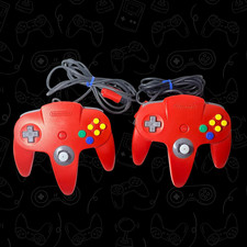 Nintendo 64 N64 Officiel Manette Rouge Lot De 2 NUS005 OEM Véritable Japon Testé