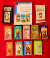 Rare  Lot 10 Jeux de Tarot + Cartes Magie Blanche Editions Fabbri et De Vecchi 