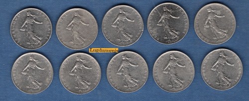 Lot pièces de - g, franc