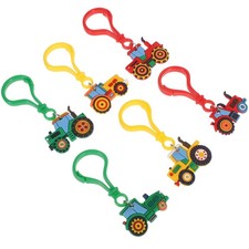  6 Pcs Tracteur En Porte Clé Cartoon Porte-clés Pour Sac À Dos Exquis