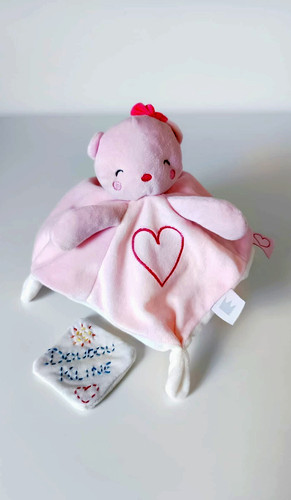 Doudou carré ours blanc - ours,
