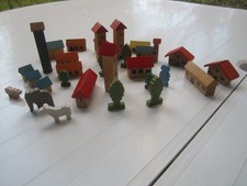Village miniature en bois +