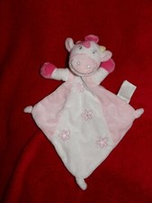 Doudou Kimbaloo Vache Rose Et Blanche Brodée Fleurs.3 dispos