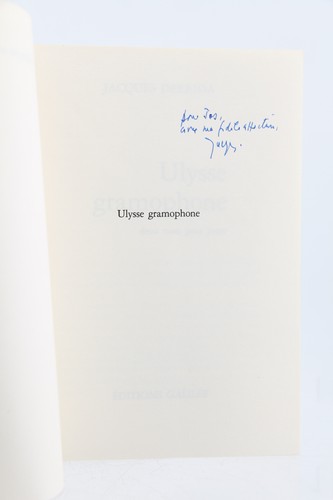 Jacques derrida ulysse - jacques,