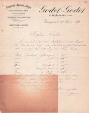 02 AISNE ETREAUPONT, mercier, Godet Godet 1888 mercerie, rubans