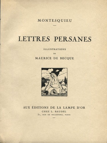 Becque montesquieu lettres - [becque], :
