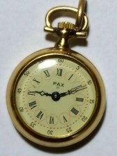 montre col  gousset dame  plaquet or marque pax ** xxe**