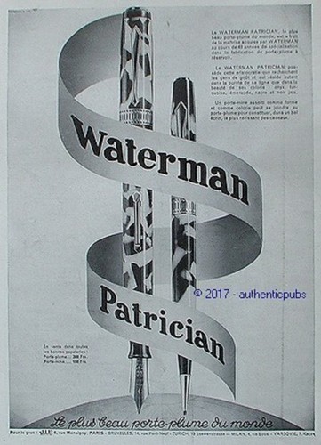 Publicite waterman patrician - publicite,
