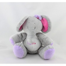 Doudou éléphant gris rose