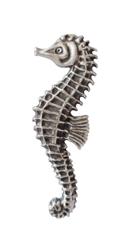 Seahorse pewter pin badge - pewter,