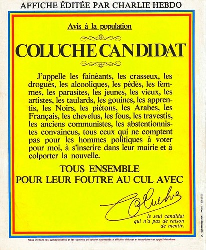 Affiche coluche - affiche,