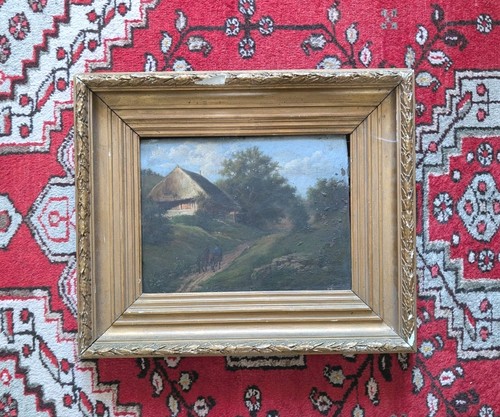 Huile sur cuivre paysage - sur, à
