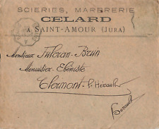 VIEUX PAPIER CARTE POSTALE 1902 PUBLICITÉ SCIERIE MARBRERIE CELARD JURA 38
