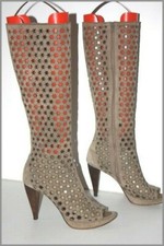 COSMOPARIS Bottes à Talons Croûte de Cuir Ajouré Motifs Etoiles T 39 TBE